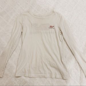 Vineyard Vines White Logo Long Sleeve T-Shirt